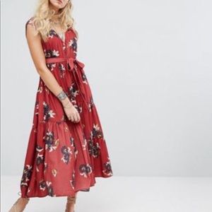 Free People "All I Got" red maxi dress